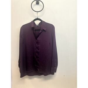 Express Portofino Shirt XL Purple Button-Up Blouse Long Sleeve Career Top